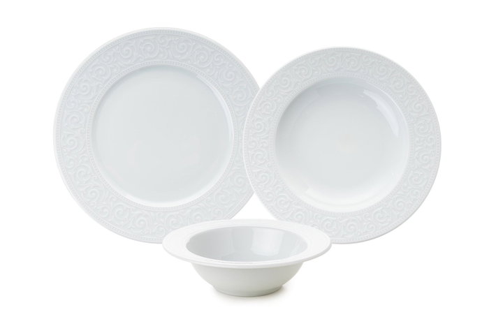 Hermia ACL18Y400 Vajilla de Porcelana 18 Piezas Elegante y Duradera Apta para Microondas y Lavavajillas